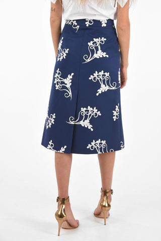anthemion-print pencil skirt
