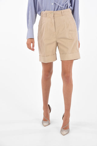 shorts a vita alta ad orlo con risvolto