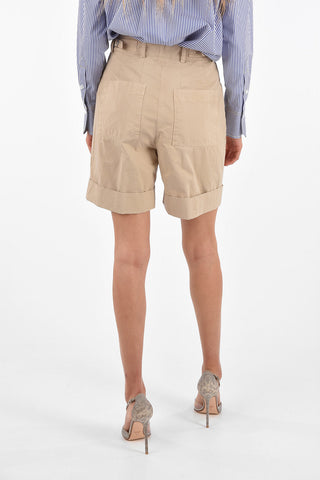 shorts a vita alta ad orlo con risvolto
