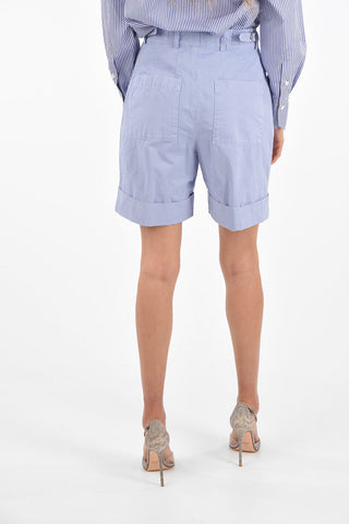 high-rise waist cuffed hem shorts
