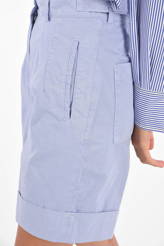 high-rise waist cuffed hem shorts