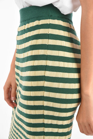 Striped Midi Pencil Skirt