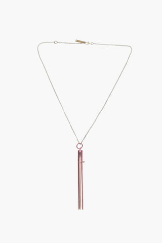 Silver CIG CASE Necklace with Cylinder-shaped Pendant