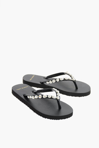 Rubber Flip flops with pearl detail