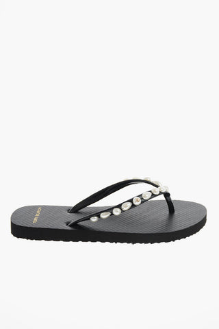 Rubber Flip flops with pearl detail