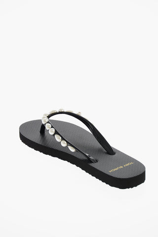 Rubber Flip flops with pearl detail