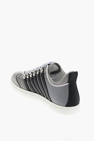leather and fabric sneakers