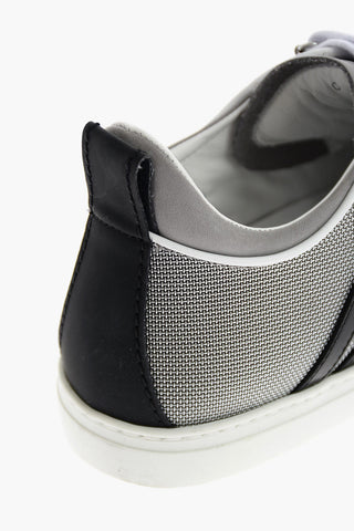 leather and fabric sneakers