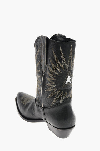 Vintage effect leather Western boots