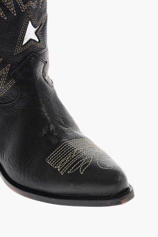 Vintage effect leather Western boots