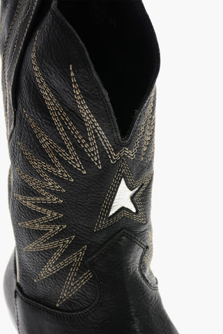 Vintage effect leather Western boots