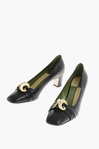 6 cm leather MALAGA KID Square Toe Pumps