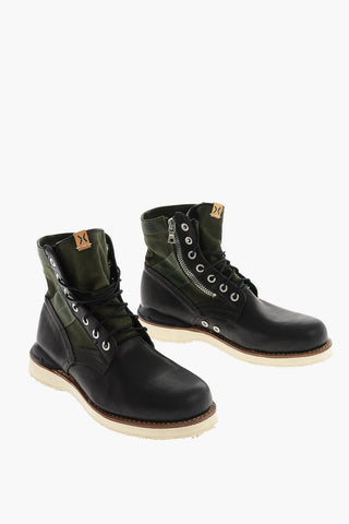 Leather and fabric Ankle boots