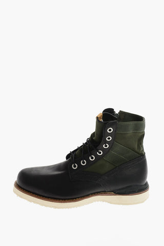 Leather and fabric Ankle boots