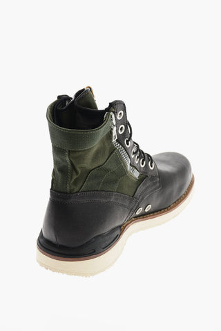 Leather and fabric Ankle boots