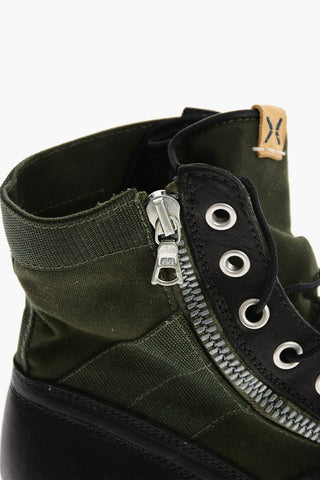 Leather and fabric Ankle boots