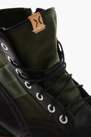 Leather and fabric Ankle boots
