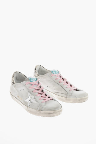 vintage effect leather SUPERSTAR sneakers