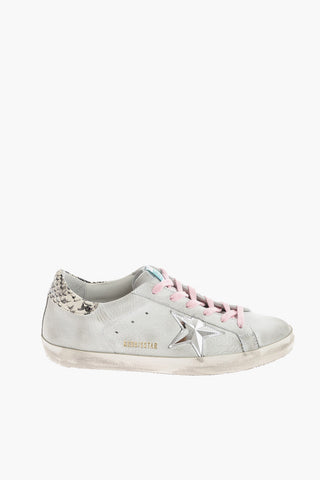vintage effect leather SUPERSTAR sneakers