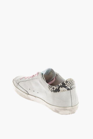 vintage effect leather SUPERSTAR sneakers
