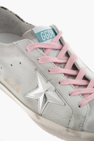vintage effect leather SUPERSTAR sneakers