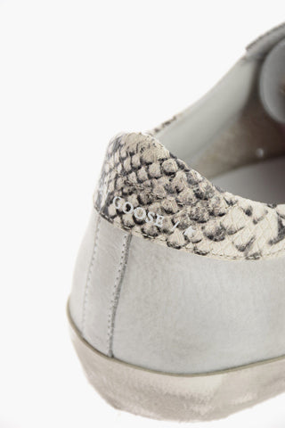 vintage effect leather SUPERSTAR sneakers