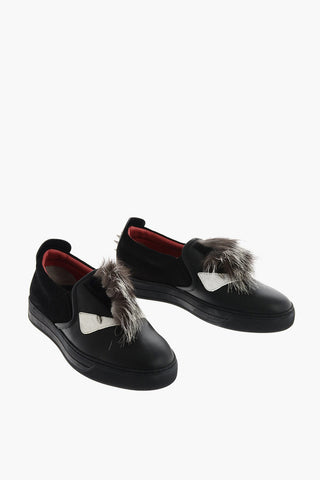 leather Slip on sneakers with studs