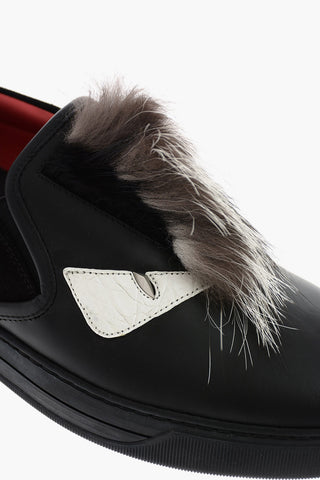leather Slip on sneakers with studs
