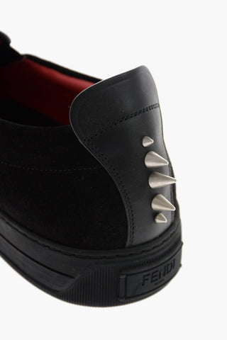 leather Slip on sneakers with studs