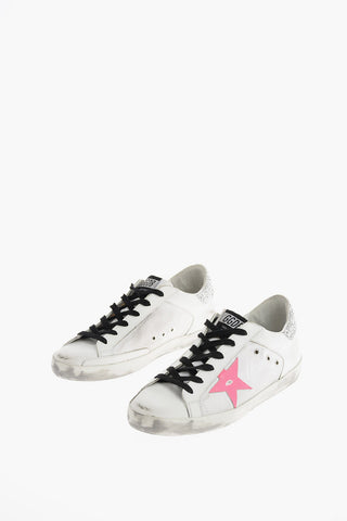 Vintage effect leather and fabric SUPERSTAR Sneakers