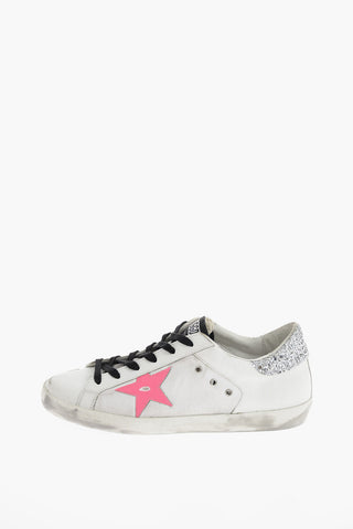 Vintage effect leather and fabric SUPERSTAR Sneakers