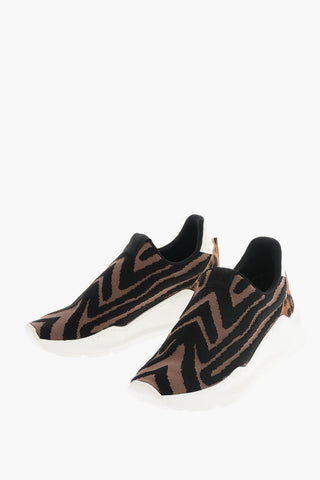 Fabric Slip on sneakers with ponyskin details