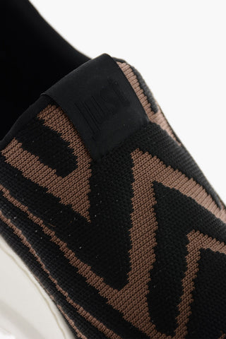 Fabric Slip on sneakers with ponyskin details