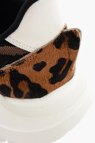 Fabric Slip on sneakers with ponyskin details