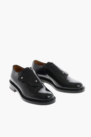 leather Derby shoes with touch strap closure