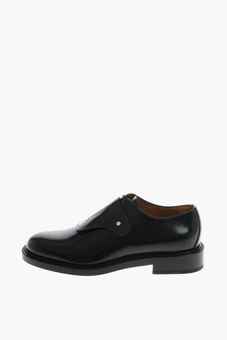 leather Derby shoes with touch strap closure