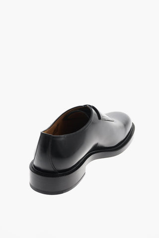 leather Derby shoes with touch strap closure
