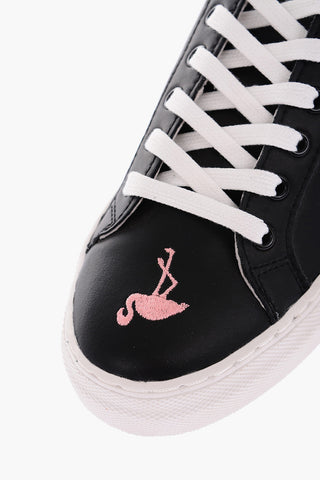 All Overs Embroidered Flamingos leather VICTORIA Sneakers