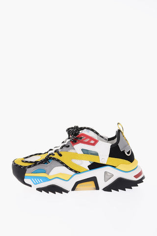 205W39NYC fabric and leather Sneakers