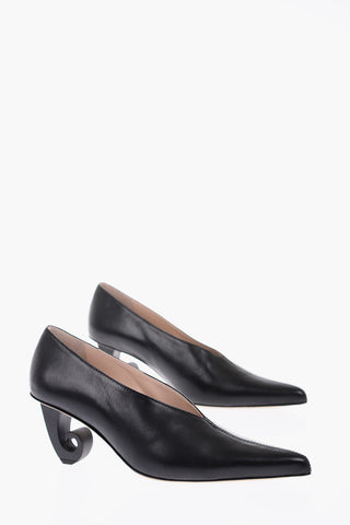 8cm leather Decorative Heel Pumps