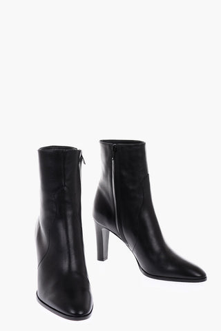 8.5cm leather CLAUDE Almond Toe Booties