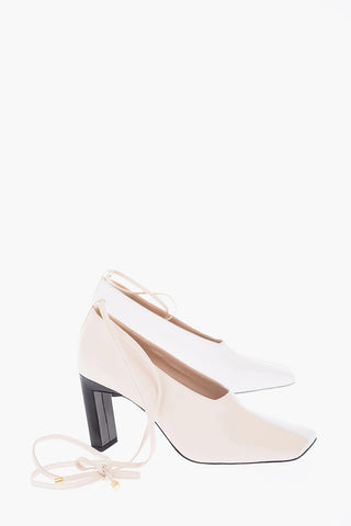 9cm two-tone leather Square Toe Ankle-strap ISA pumps