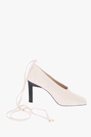 9cm two-tone leather Square Toe Ankle-strap ISA pumps