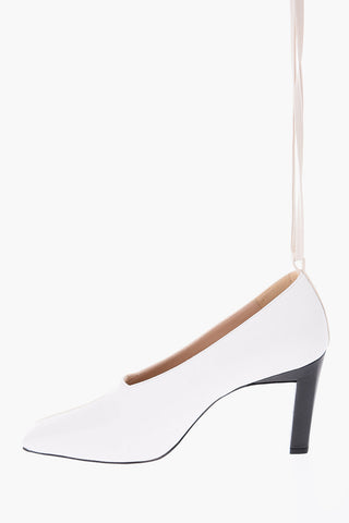 9cm two-tone leather Square Toe Ankle-strap ISA pumps