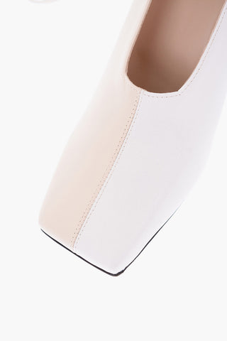 9cm two-tone leather Square Toe Ankle-strap ISA pumps