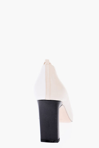 9cm two-tone leather Square Toe Ankle-strap ISA pumps