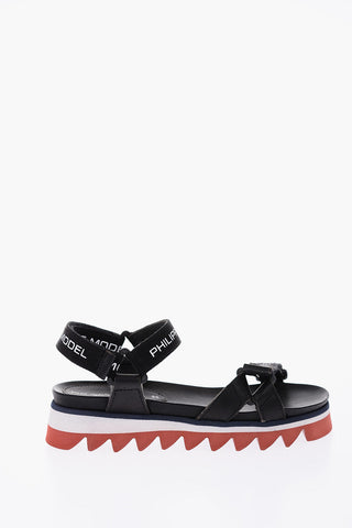 leather MONTPELLIER Sandals with Touch Strap Closure