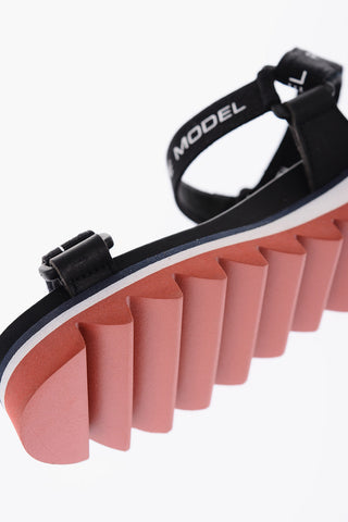 leather MONTPELLIER Sandals with Touch Strap Closure