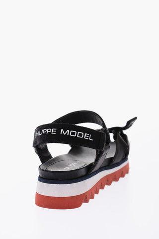 leather MONTPELLIER Sandals with Touch Strap Closure