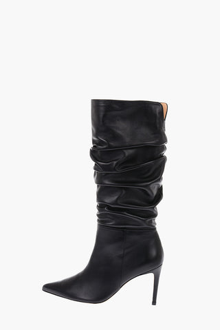 9cm leather High heel ankle boots